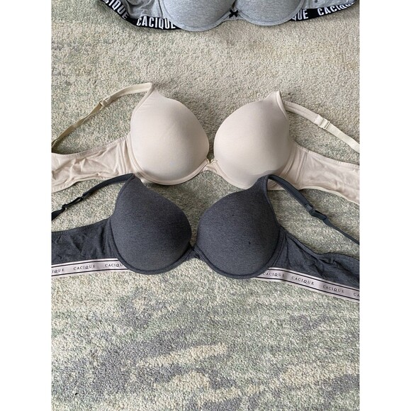 Cacique Bra Lot Of 7 Size 46C Multicolor Bra - Boost Plunge & Intuition Plunge - Picture 15 of 16